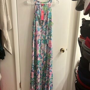 Lilly Pulitzer Floral Maxi Dress - Pink and Green